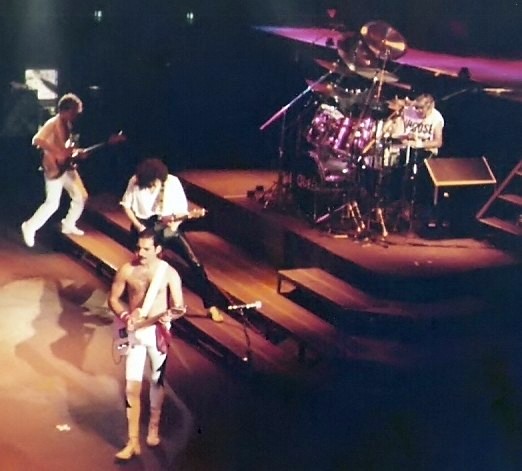 The four members of Queen in Frankfurt, 1984